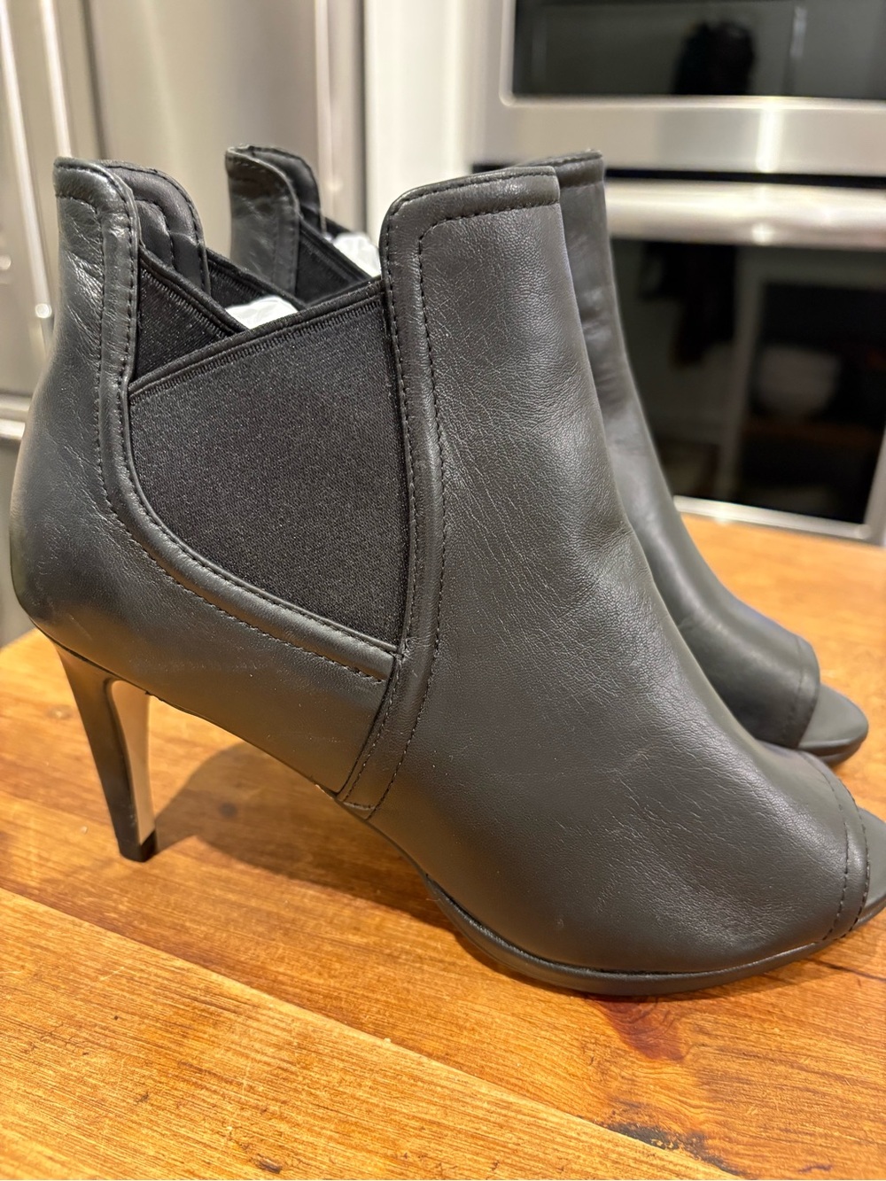 Cole Haan Women’s Black Peep-Toe Ankle Booties